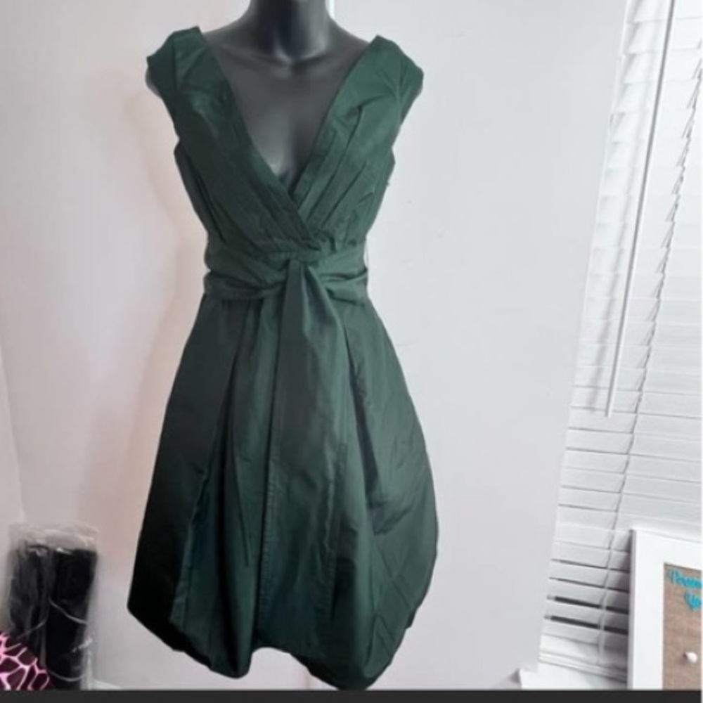 Elie Tahari Dark Green Midi Dress